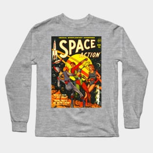 Space Action - 1950's comic Long Sleeve T-Shirt